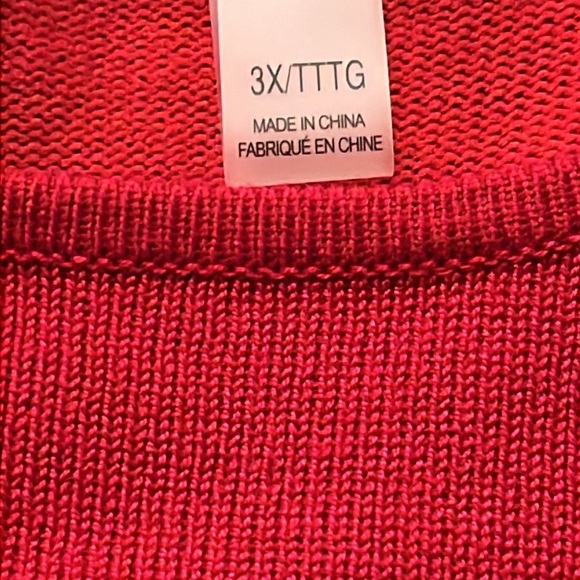Tahari Tunic Sweater Red 3X - Picture 4 of 10